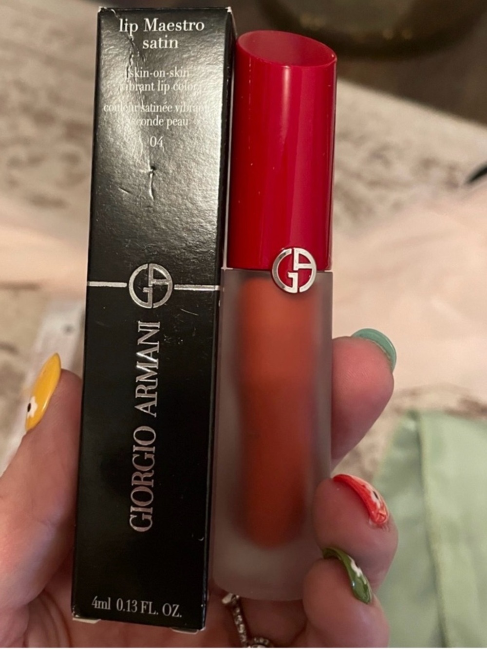 Giorgio Armani Lip Maestro Satin Liquid Lipstick - Vibrant Red